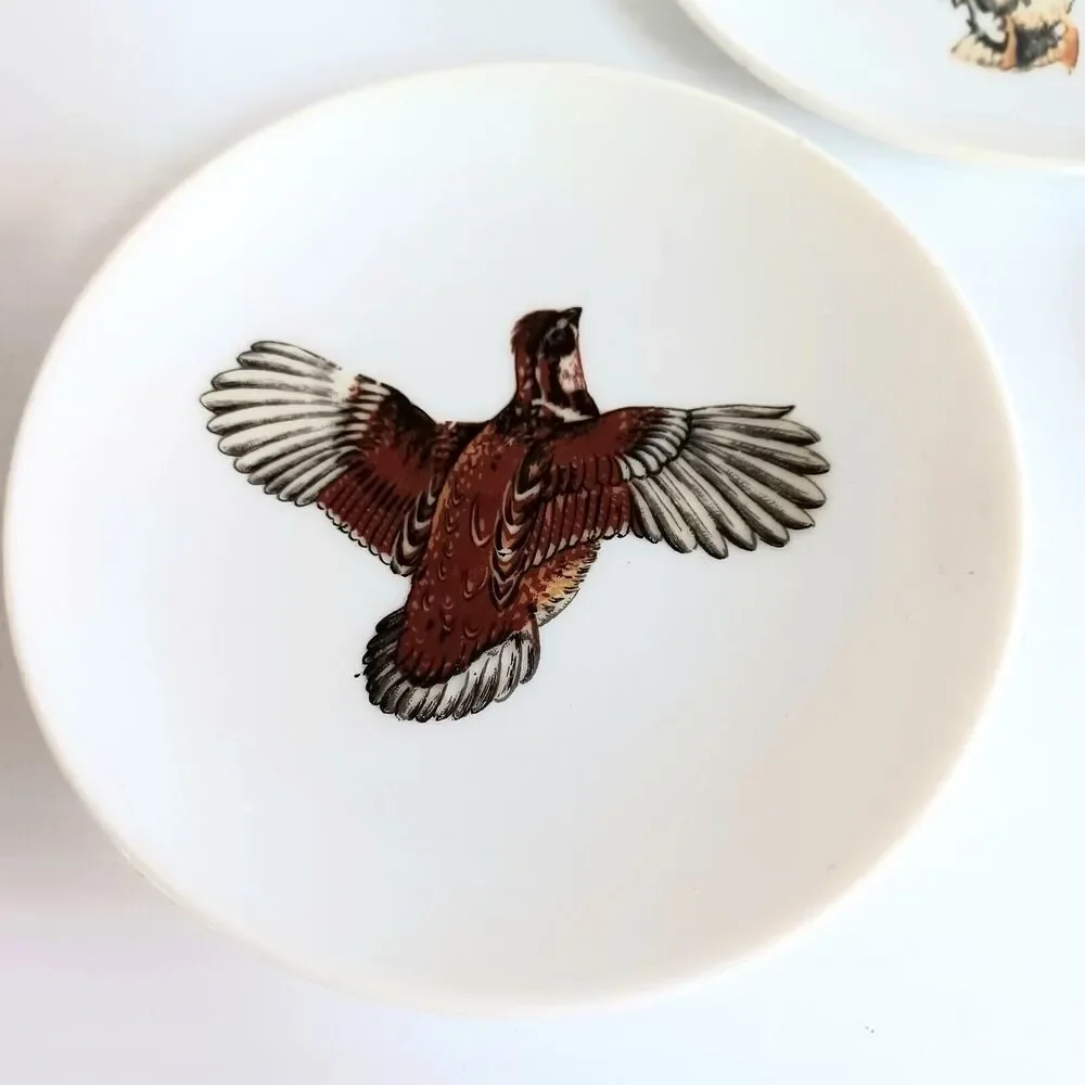 Vintage 1980s Bird Collection Small Plates by Calvert Reserve Whiskey